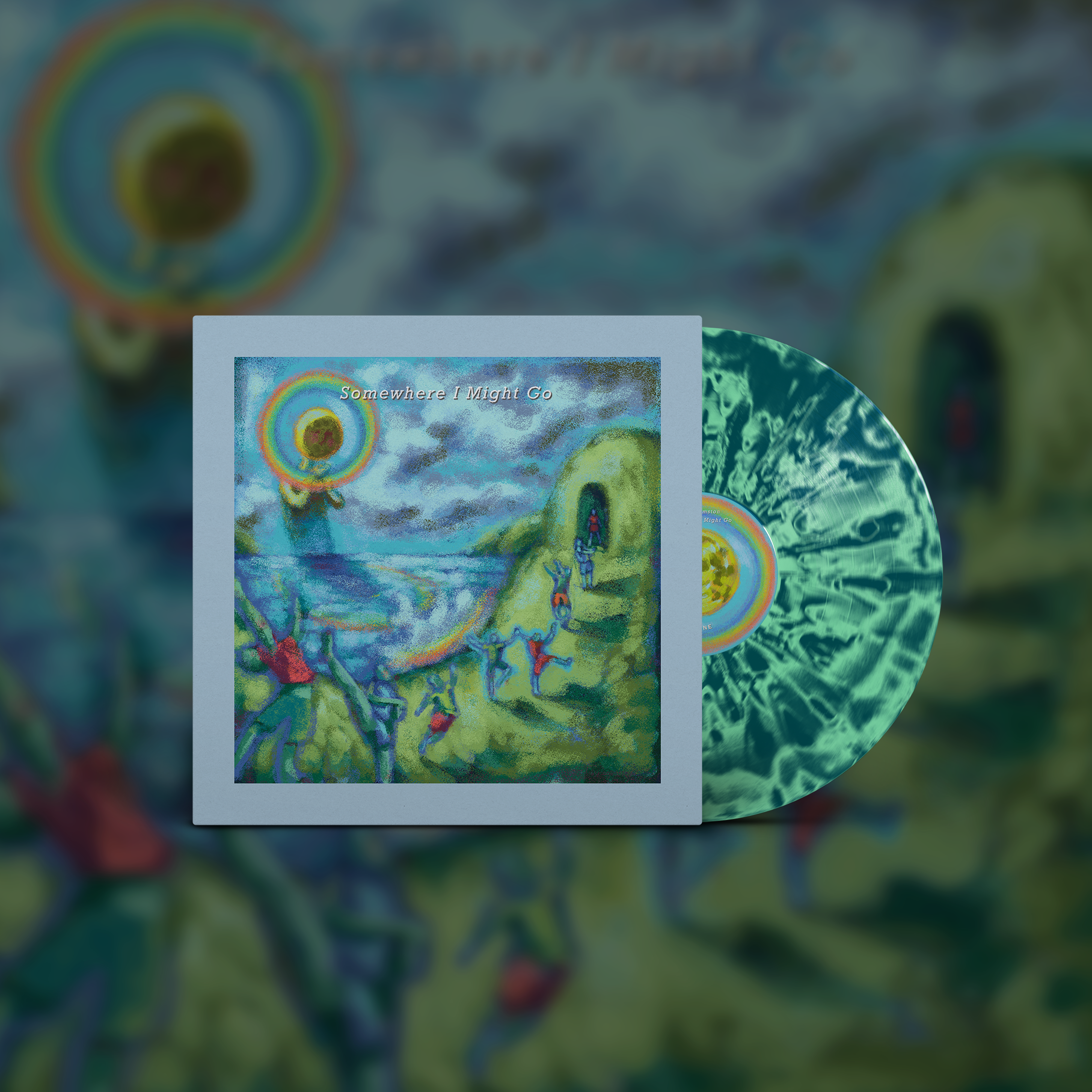jordan-krimston-somewhere-i-might-go-vinyle-green-blue-swirl image 2