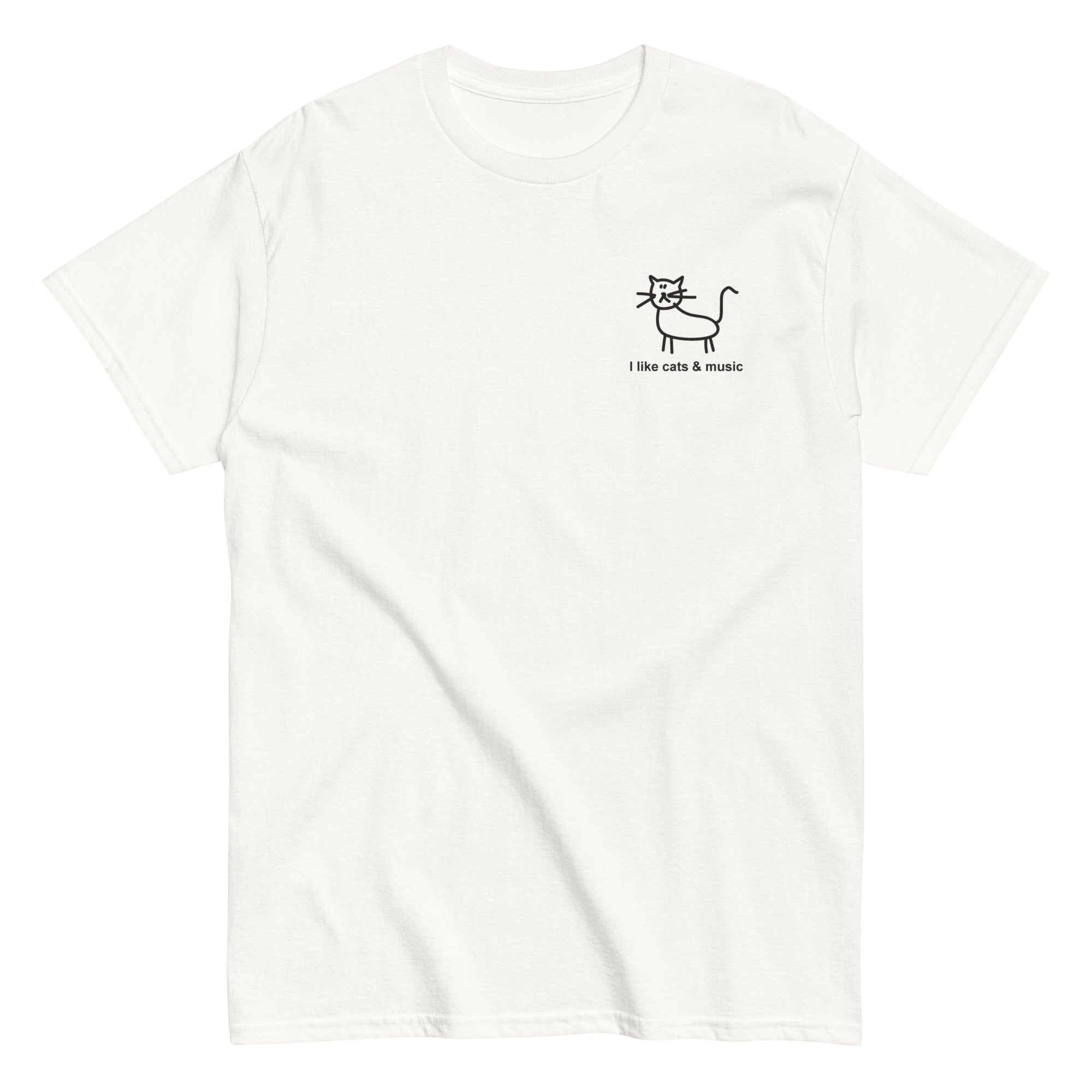 i-like-cats-music-t-shirt-coton-noir-manches-courtes image 2
