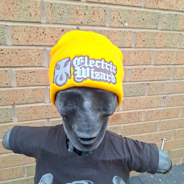 783punx-beanies-electric-wizard-logo-bonnet-jaune-moutarde-phosphorescent image 1
