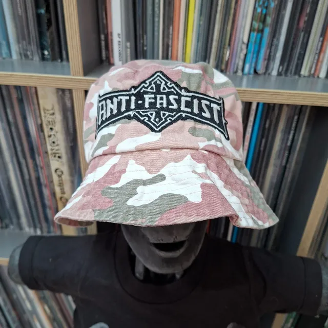 anti-fascist-bolt-thrower-bob-bucket-hat-camo-rose-phospho image 1