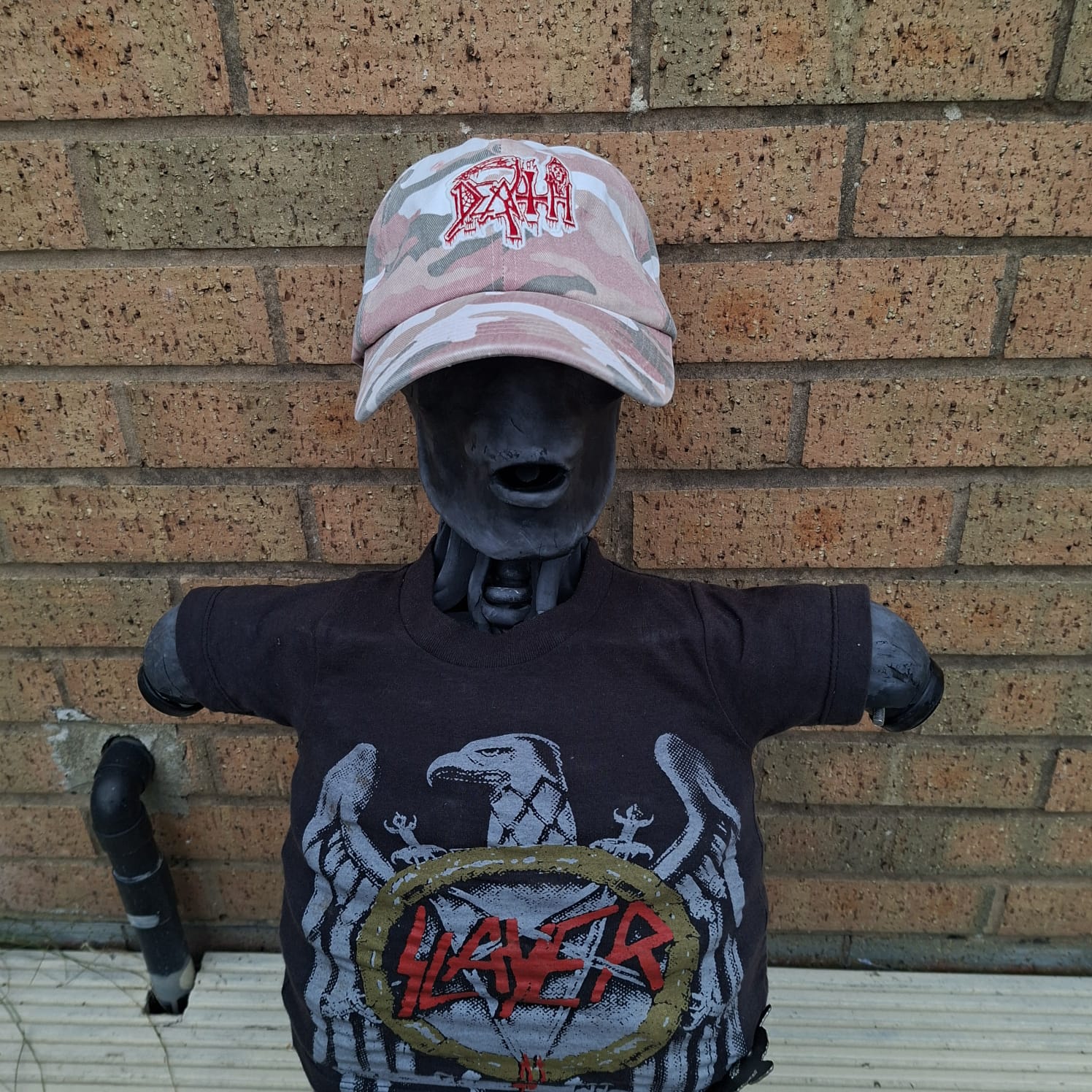 783punx-caps-death-logo-casquette-dad-cap-camo-rose-phosphorescent image 1