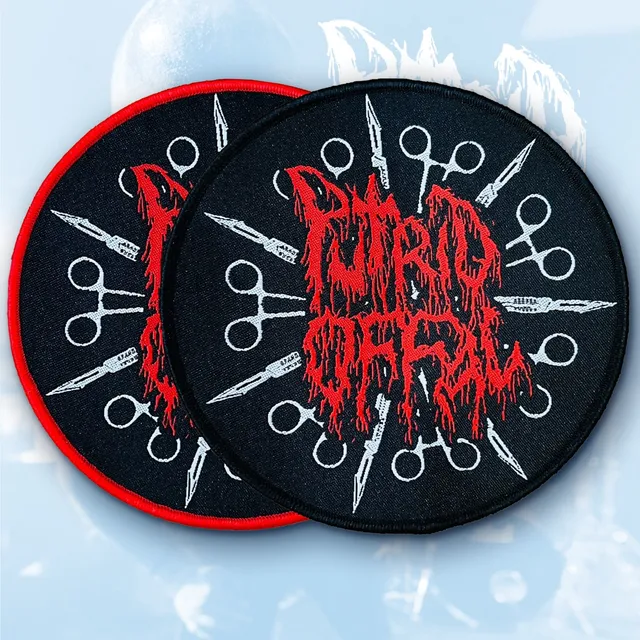 putrid-offal-logo-patch-tiss-bordure-noire-death-metal image 1