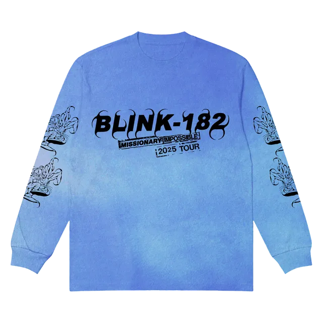 blink-182-missionary-impossible-2025-t-shirt-manche-longue-bleu image 1