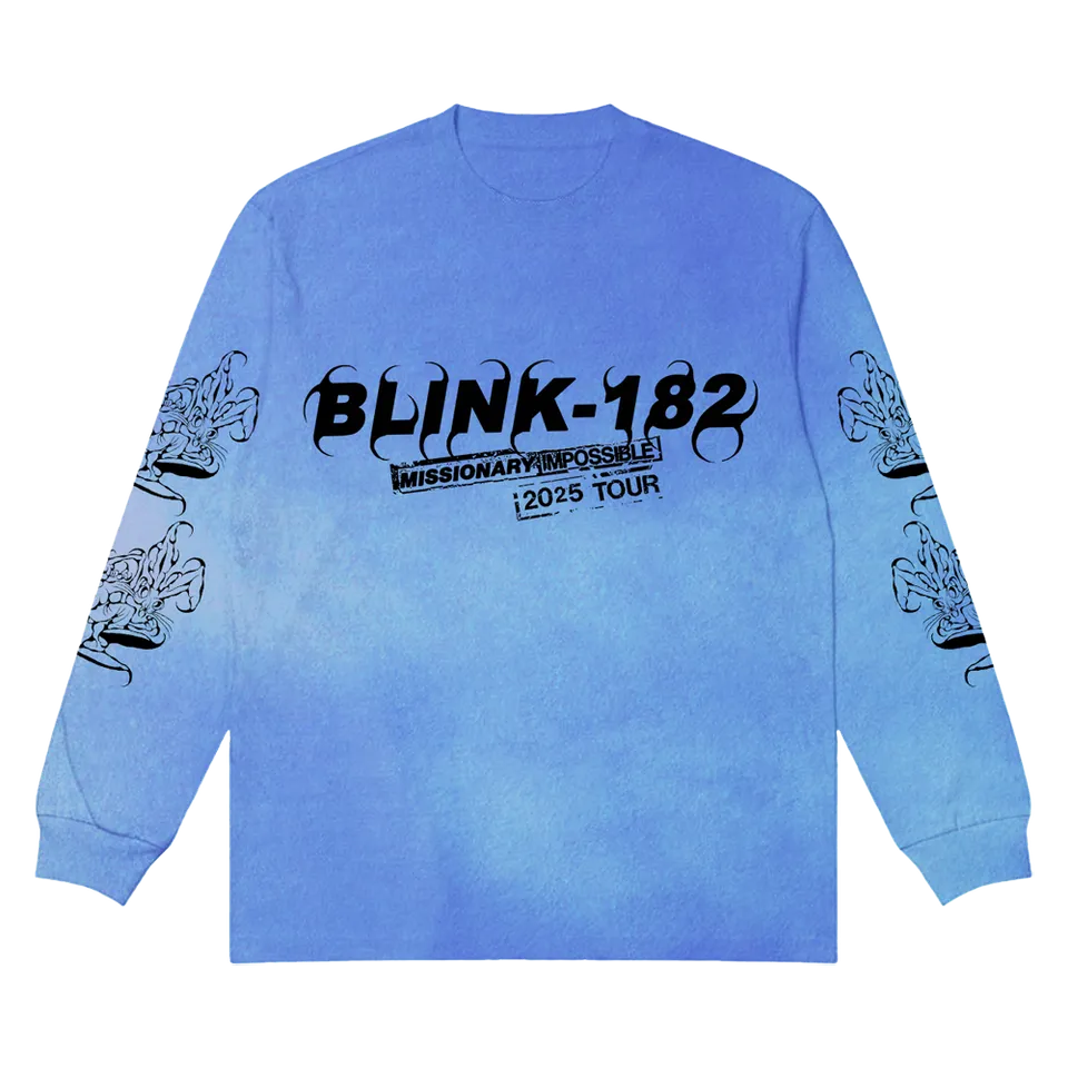 blink-182-missionary-impossible-2025-t-shirt-manche-longue-bleu image 1