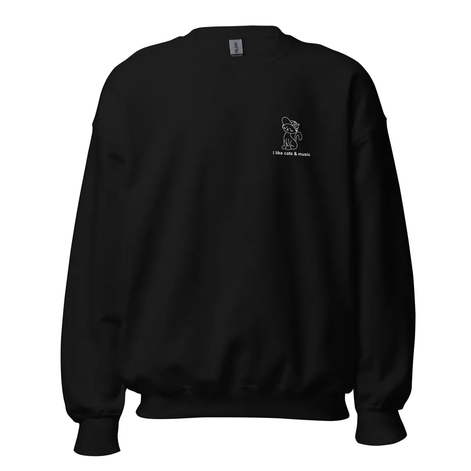 big-scary-monsters-i-like-cats-music-sweat-noir-taille-l image 1