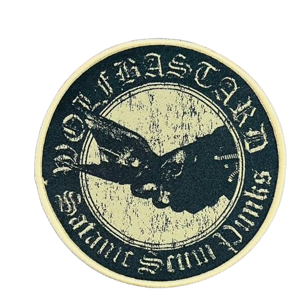 wolfbastard-satanic-scum-punks-patch-tiss-bordure-noire image 2