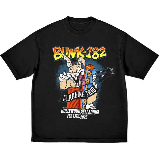 blink-182-la-fire-aid-t-shirt-tee-shirt-noir image 1