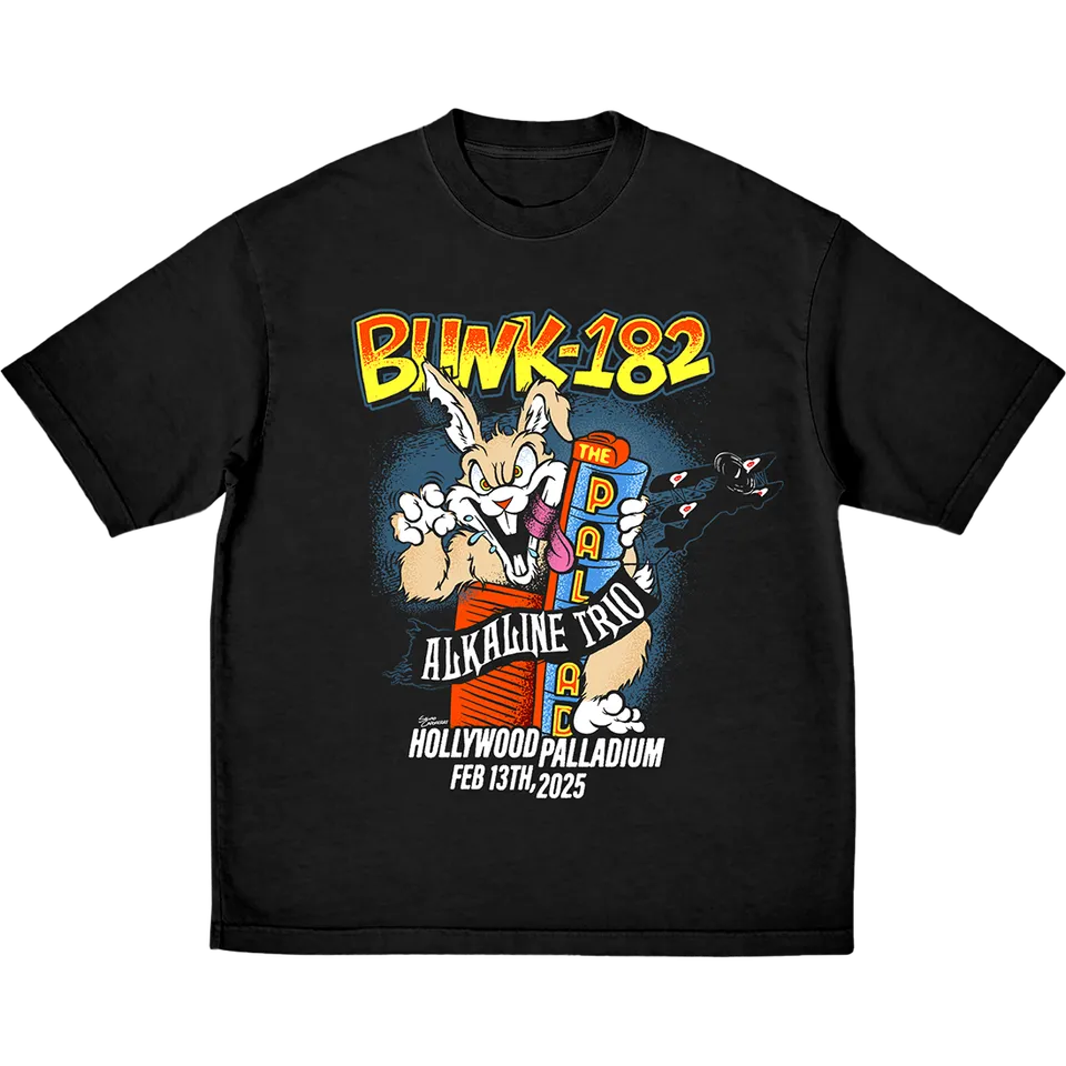 blink-182-la-fire-aid-t-shirt-tee-shirt-noir image 1