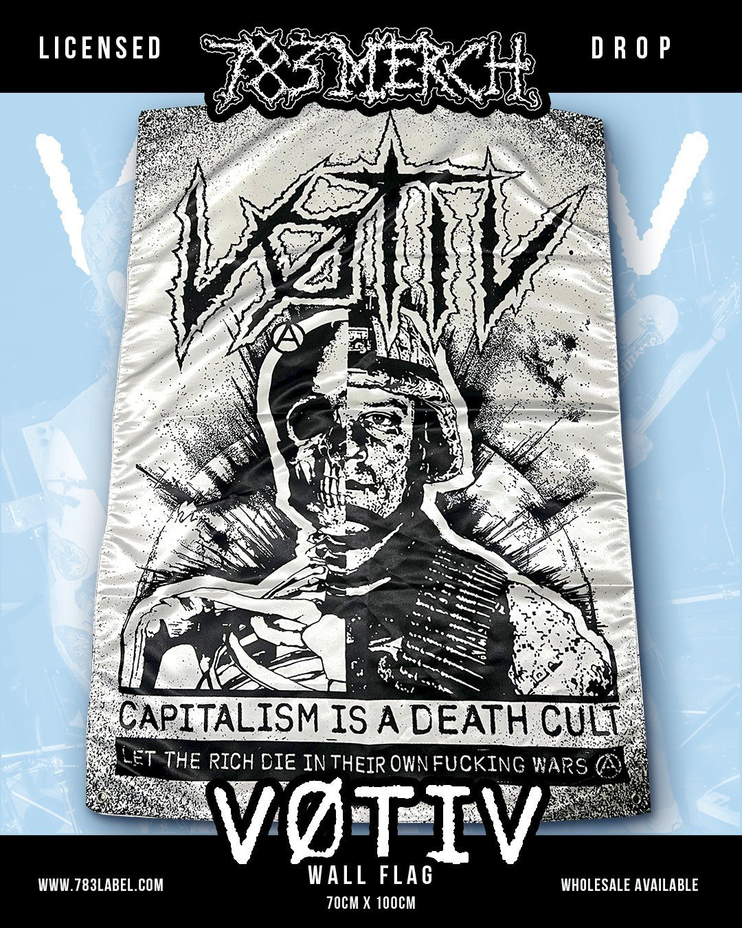 783punx-v-tiv-capitalism-death-cult-drapeau-mural-100x70-cm image 1