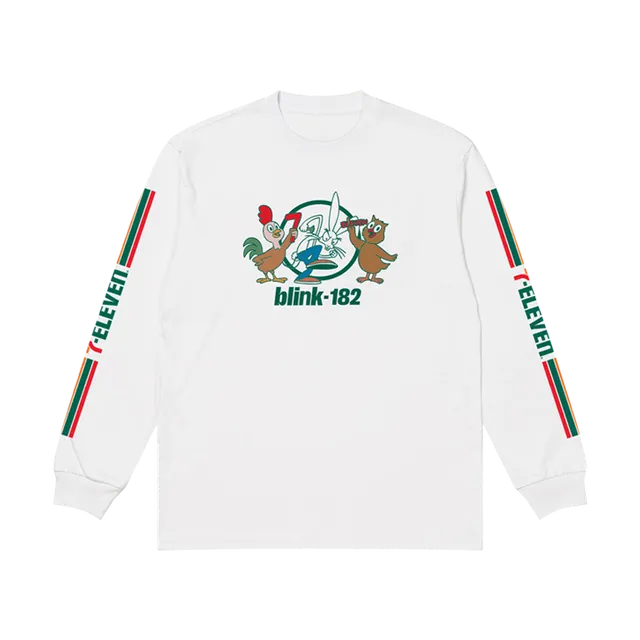 blink-182-bunny-friends-7-11-t-shirt-manche-longue-blanc image 1