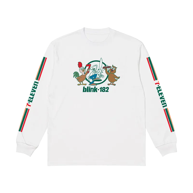 blink-182-bunny-friends-7-11-t-shirt-manche-longue-blanc image 1