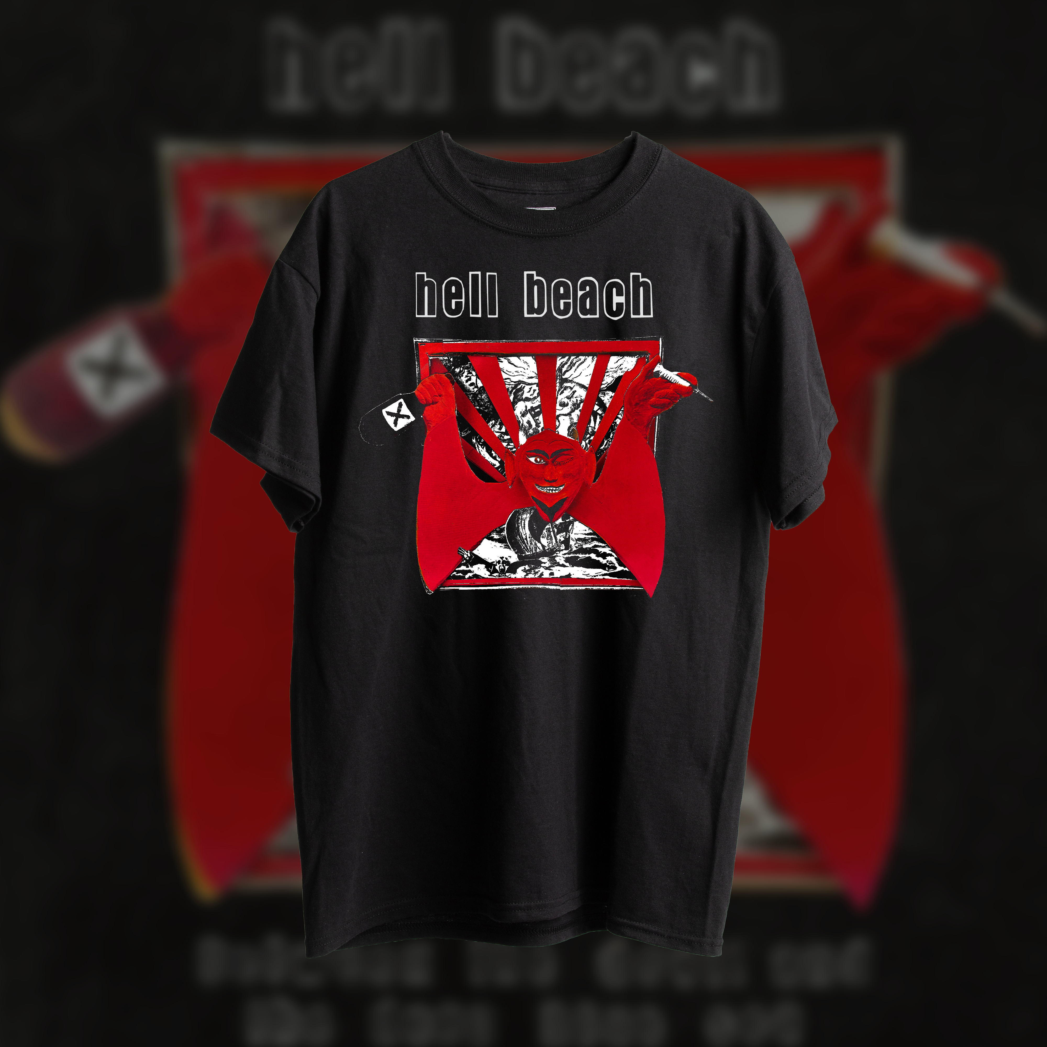 hell-beach-devil-t-shirt-noir-pr-commande-coton-taille-m image 1