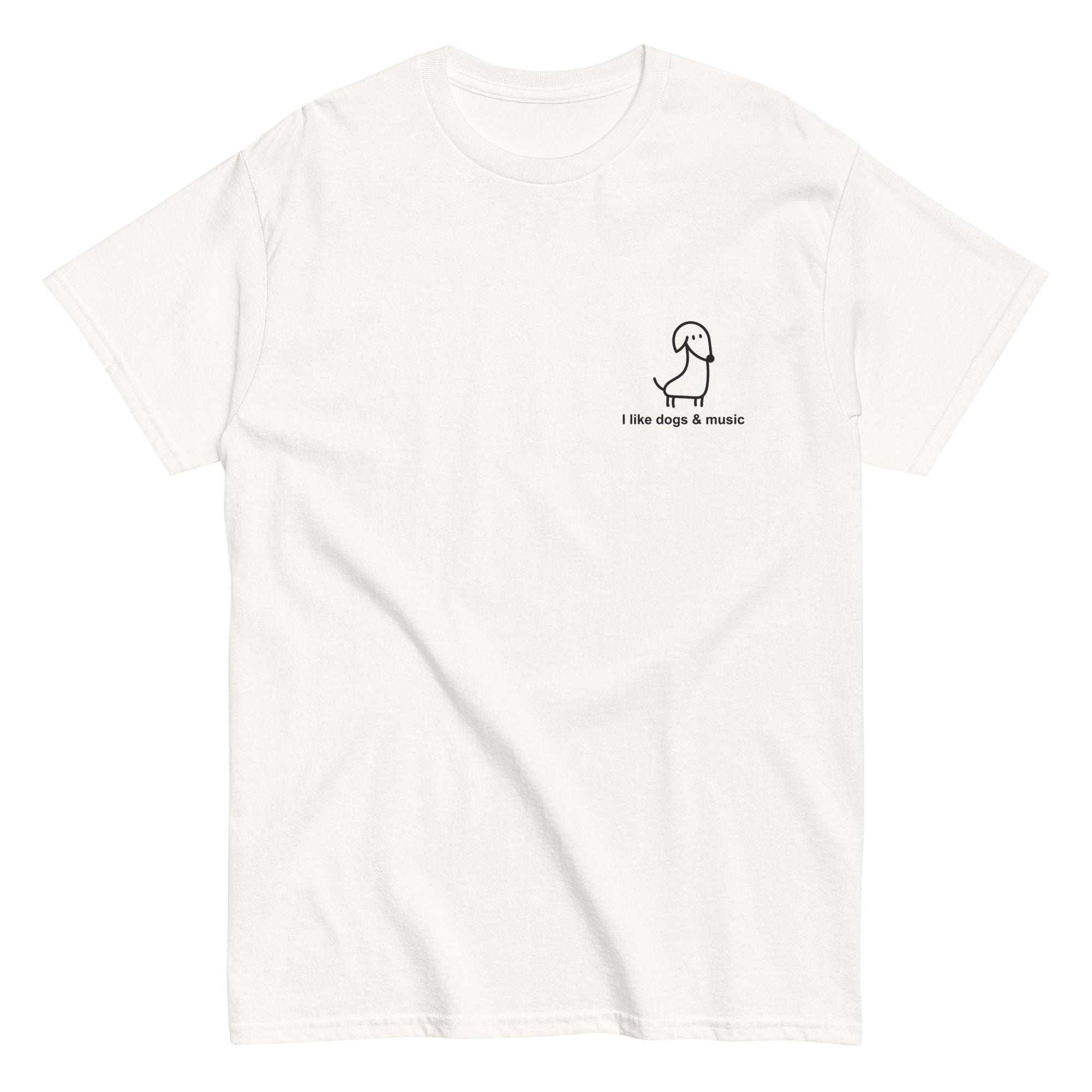 i-like-dogs-music-t-shirt-coton-blanc image 1