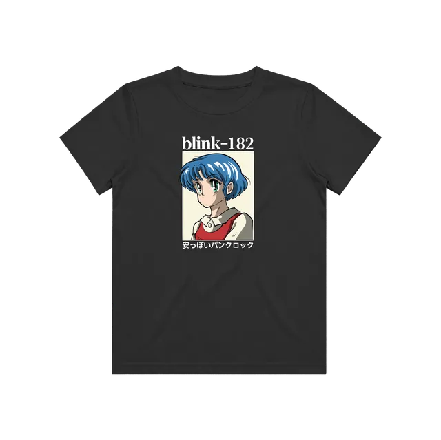 blink-182-anime-t-shirt-enfant-noir-graphique-punk image 1