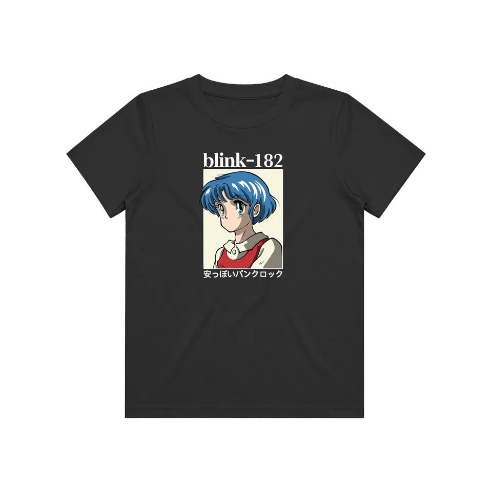 blink-182-anime-t-shirt-enfant-noir-graphique-punk image 1