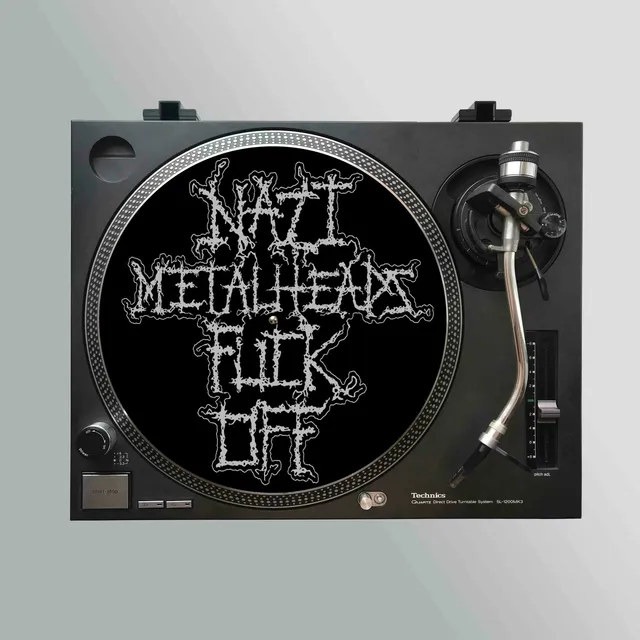 783punx-nazi-metalheads-fuck-off-slipmat-feutrine-noire image 1