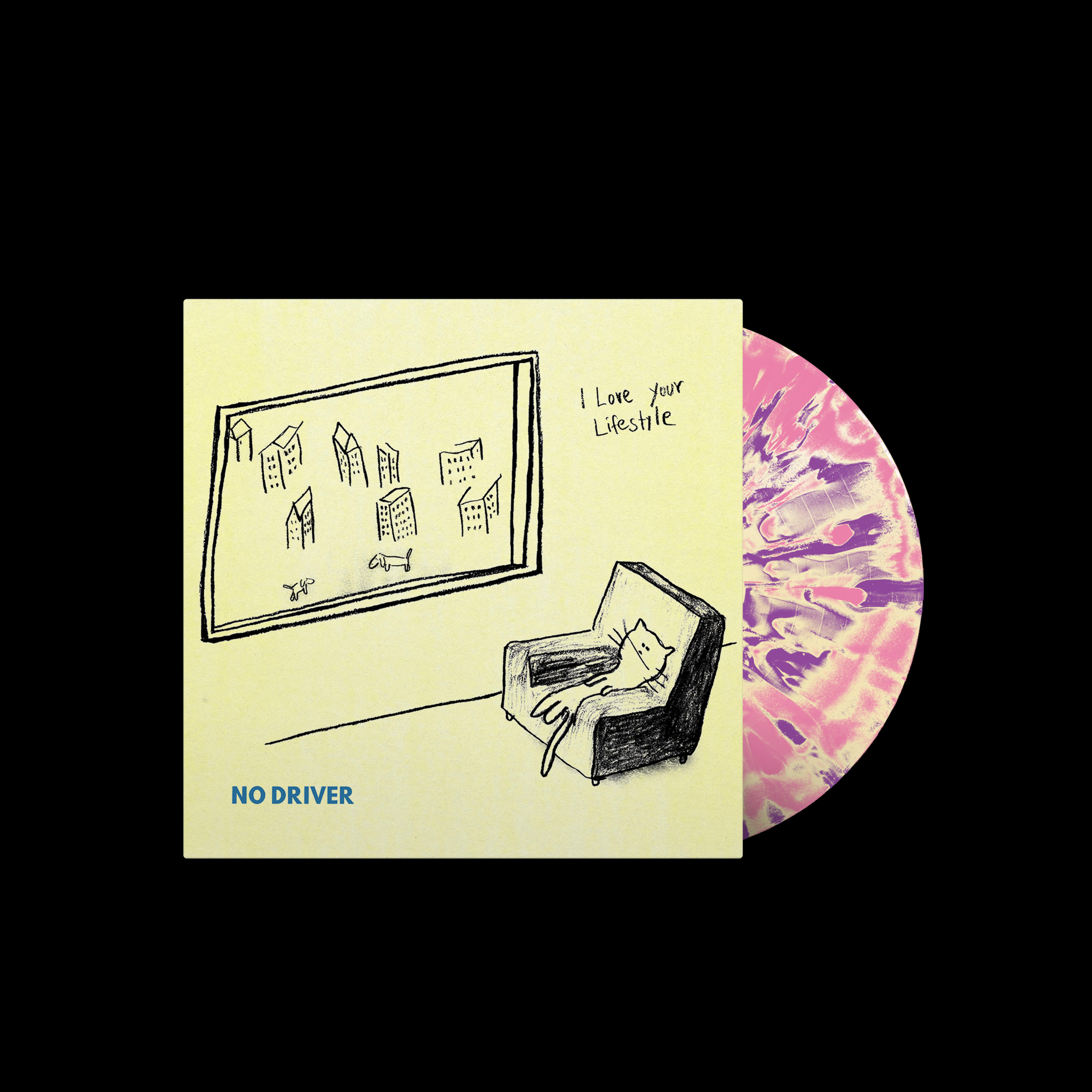i-love-your-lifestyle-no-driver-vinyle-jaune-splatter image 2