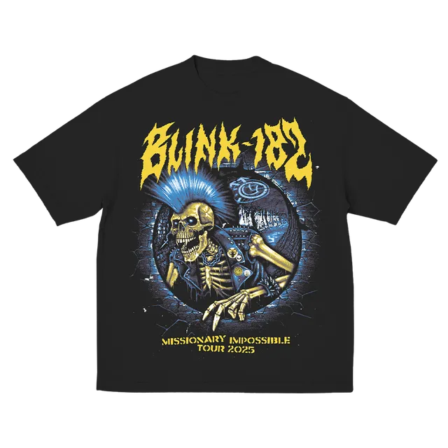 blink-182-mohawk-skeleton-t-shirt-tour-2025 image 1