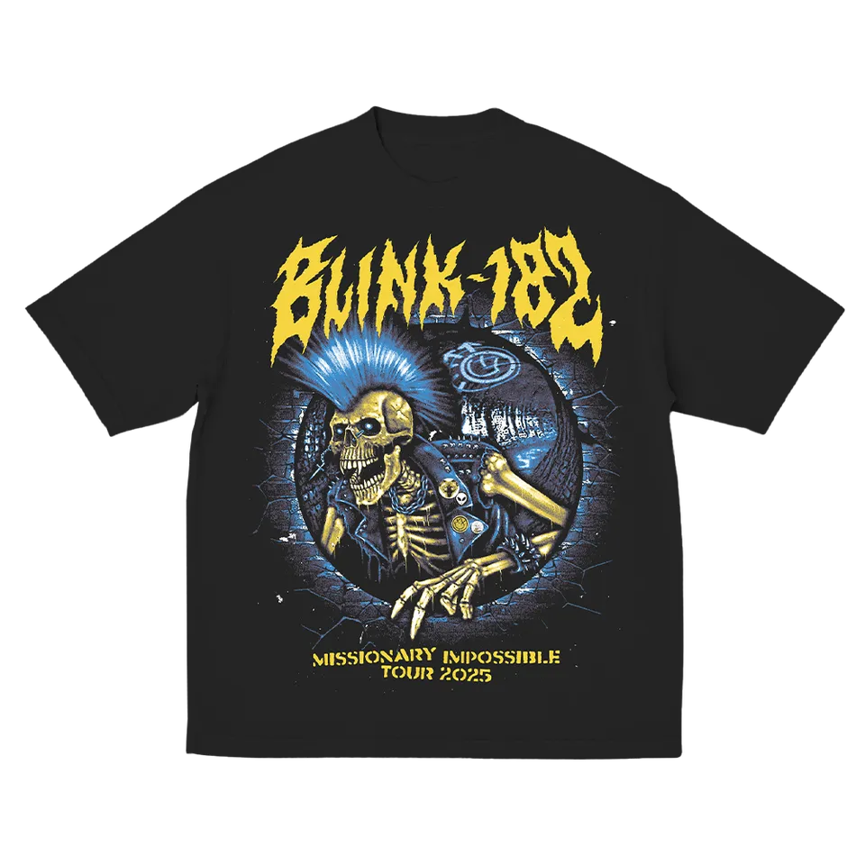 blink-182-mohawk-skeleton-t-shirt-tour-2025 image 1