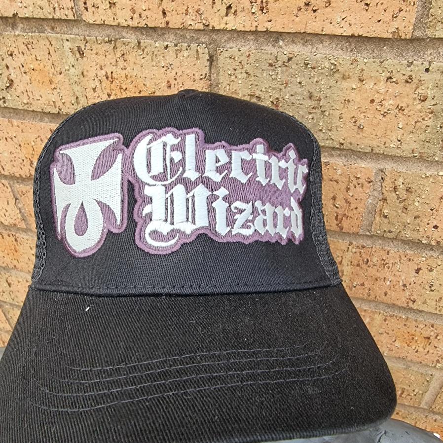 electric-wizard-logo-casquette-trucker-phosphorescente-blanche image 4