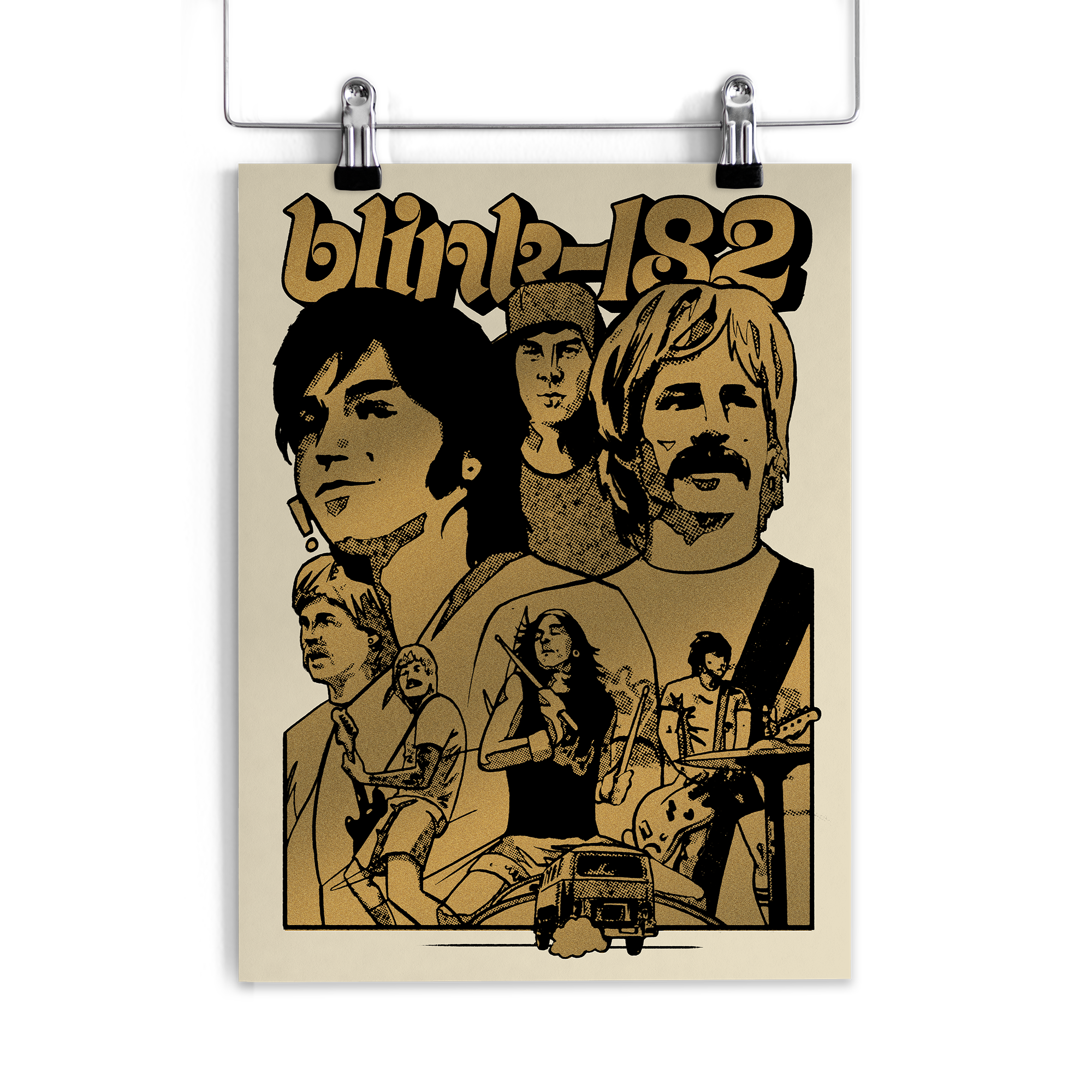 blink-182-first-date-affiche-gold-18x24-s-rigraphie image 1