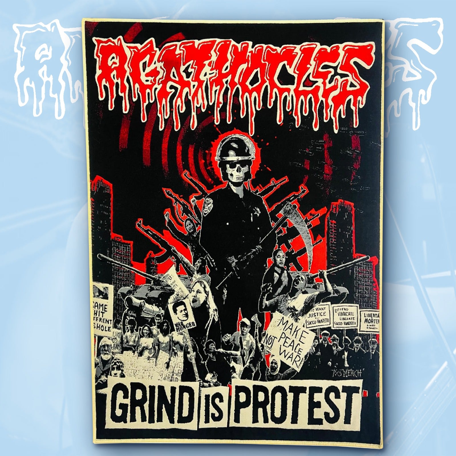 agathocles-grind-is-protest-backpatch-tiss-bordure-noire image 4