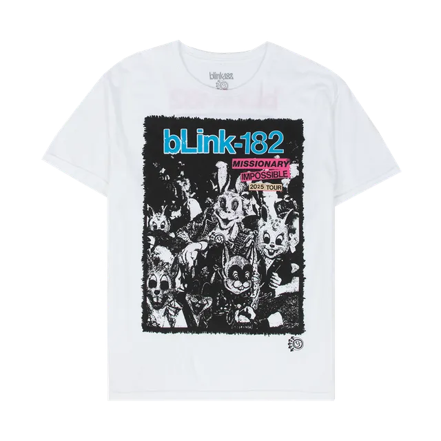 blink-182-missionary-impossible-tour-t-shirt-blanc image 1