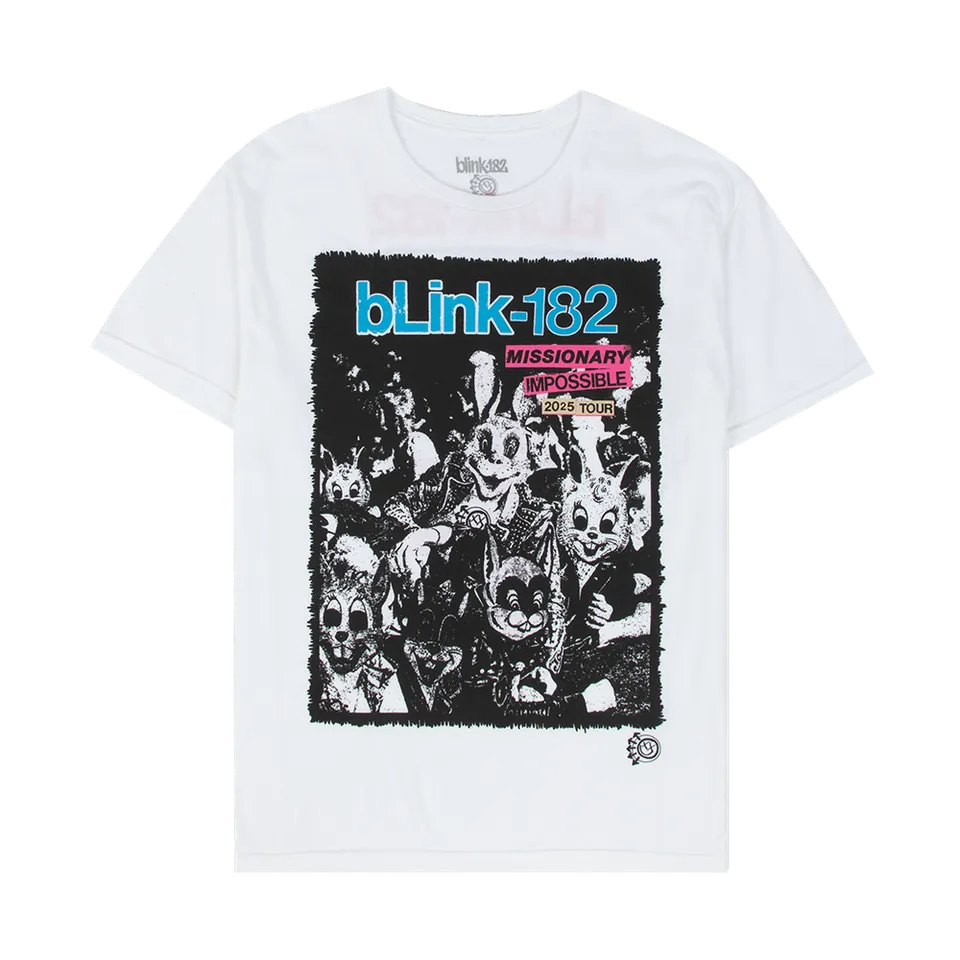 blink-182-missionary-impossible-tour-t-shirt-blanc image 1