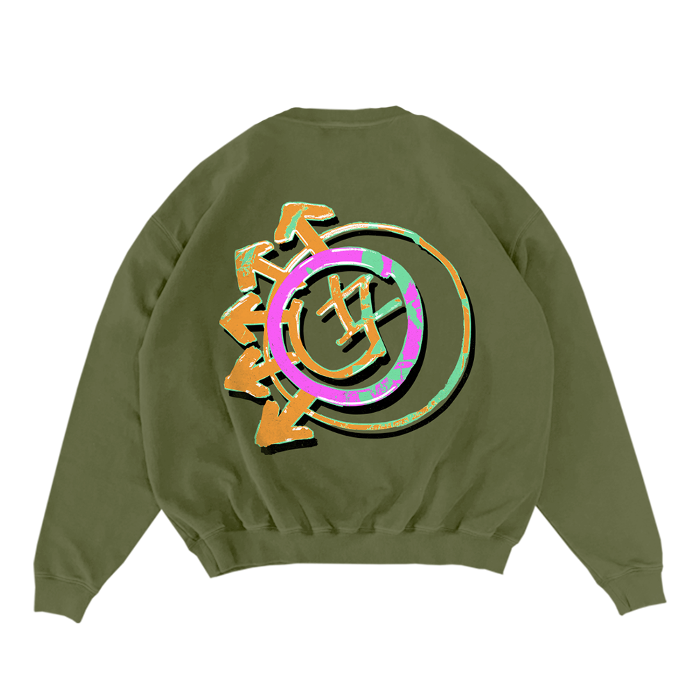 blink-182-logo-green-sweat-crewneck-vert-imprim image 2