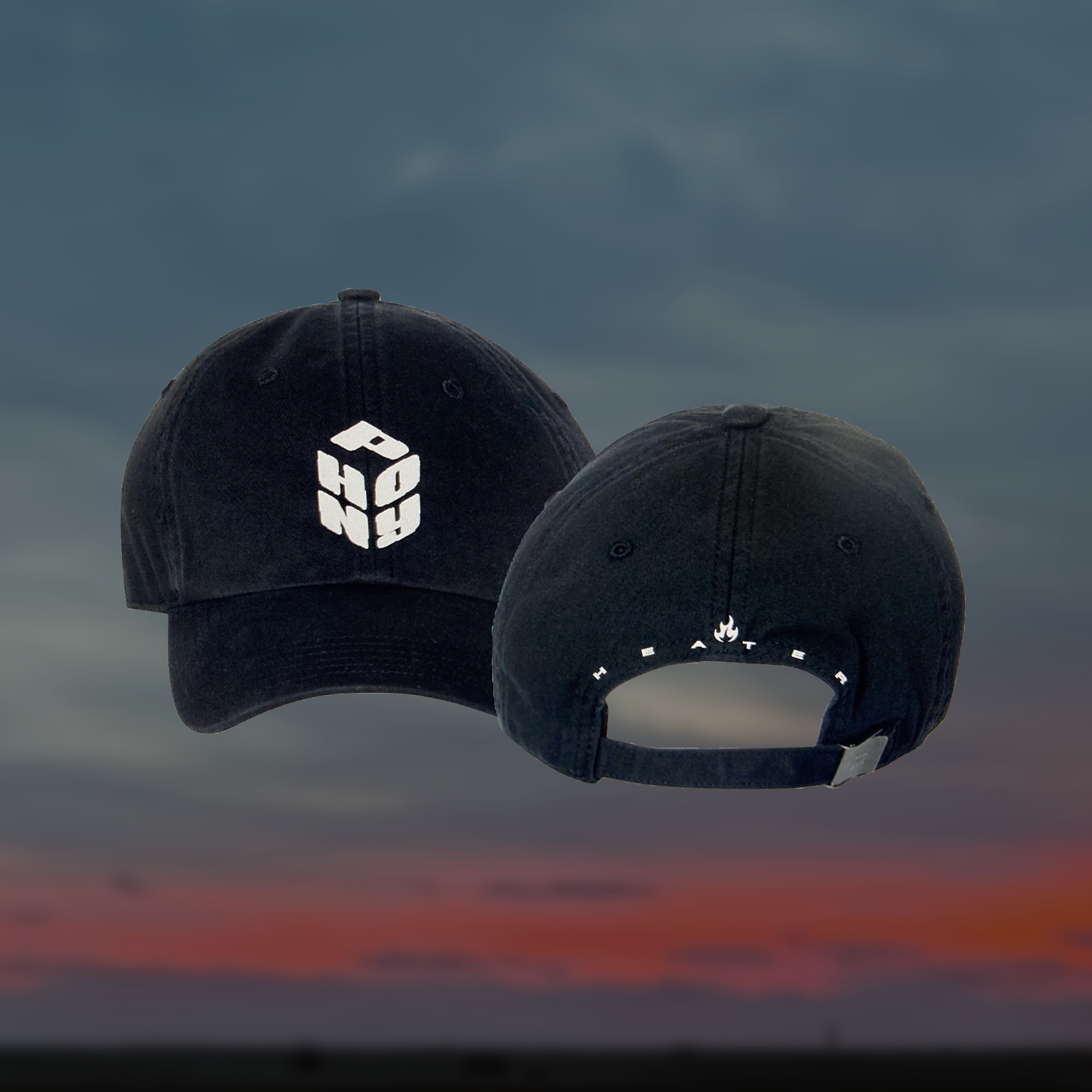 phony-heater-casquette-brod-e-noire-6-panneaux-dad-hat image 1