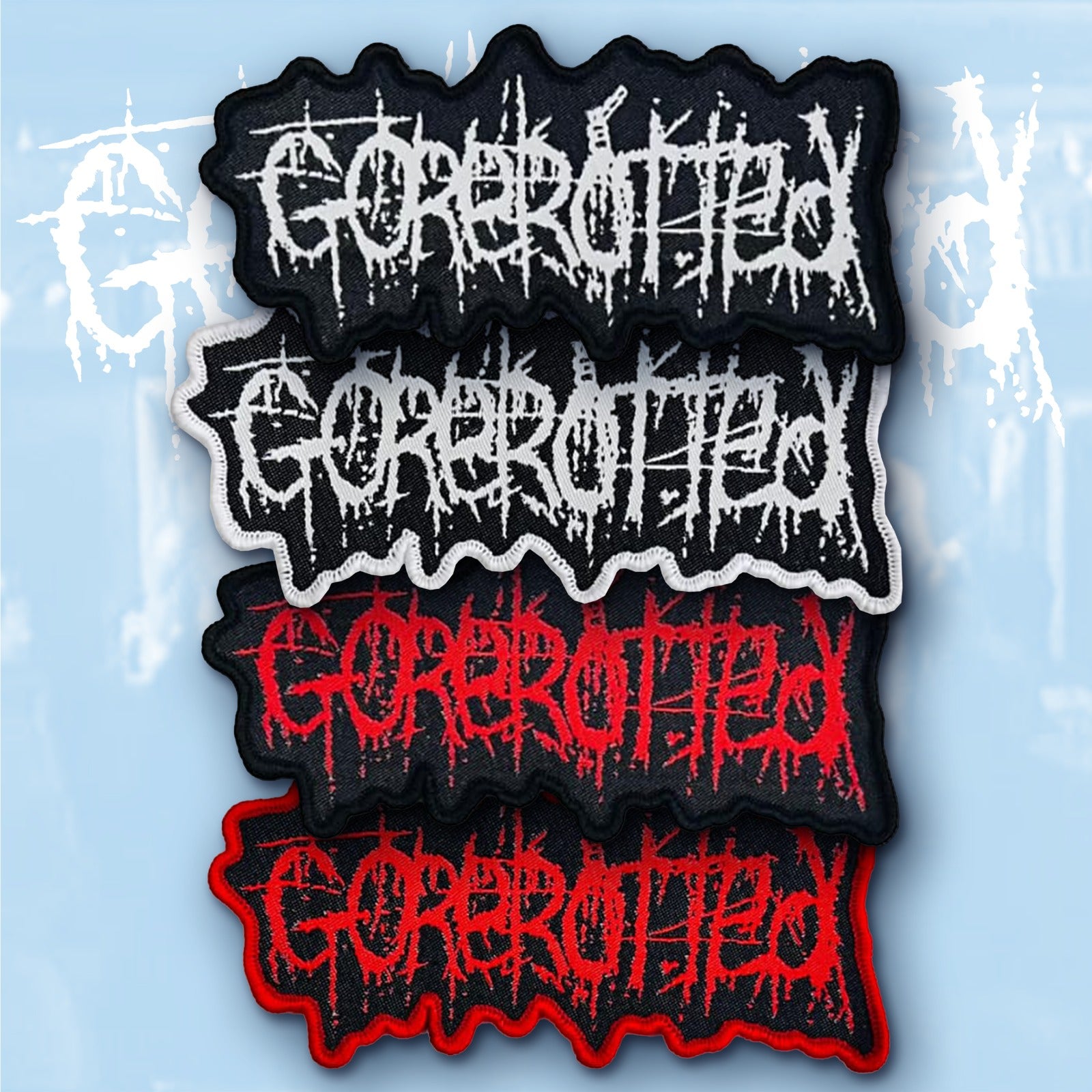 gorerotted-logo-cusson-patch-tiss-blanc-noir image 1