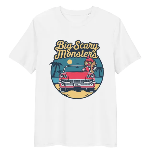big-scary-monsters-hot-dog-tee-shirt-blanc-coton-bio image 1